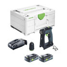 Akumulatorowa wiertarko-wkrętarka Festool CXS 18-Basic 18 V 40 Nm bezszczotkowa + 2x akumulator 4,0 Ah + szybka ładowarka + systainer