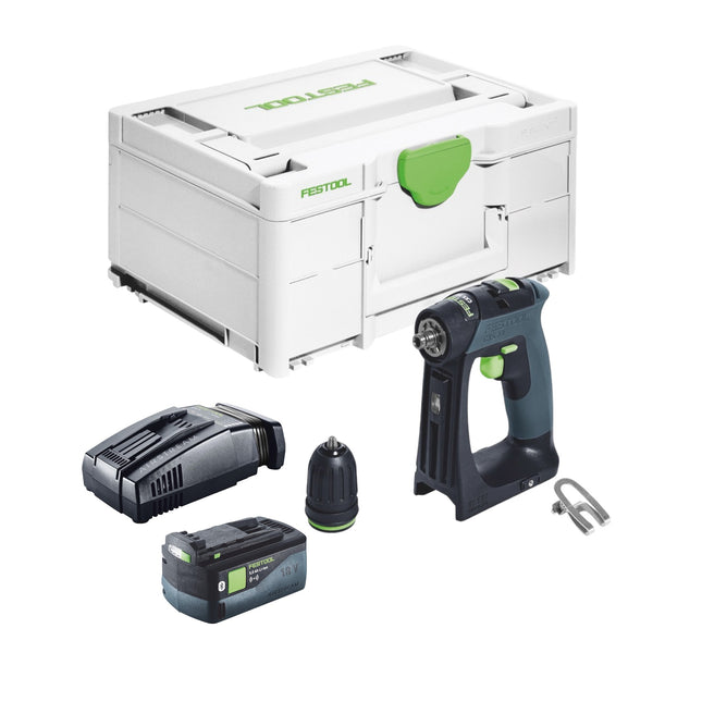 Festool CXS 18-Basic taladro atornillador a batería 18 V 40 Nm sin escobillas + 1x batería recargable 5,0 Ah + cargador rápido + systainer