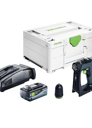 Akumulatorowa wiertarko-wkrętarka Festool CXS 18-Basic 18 V 40 Nm bezszczotkowa + 1x akumulator 8,0 Ah + szybka ładowarka + systainer