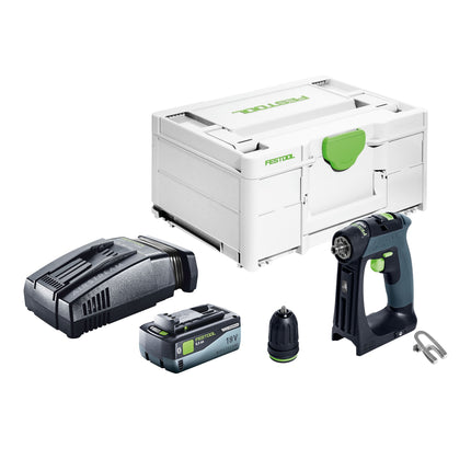 Akumulatorowa wiertarko-wkrętarka Festool CXS 18 Basic 18 V 40 Nm bezszczotkowa + 1x akumulator 8,0 Ah + szybka ładowarka + systainer