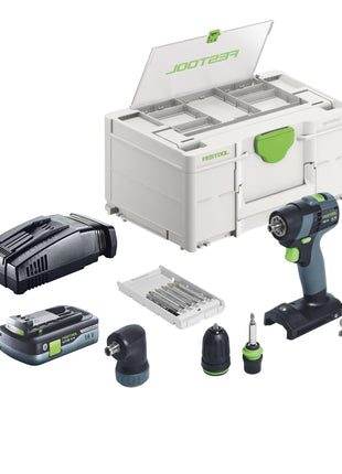 Festool TXS 18-Basic-Set Akku Bohrschrauber 18 V 40 Nm Brushless + 1x Akku 4,0 Ah + Schnellladegerät + Systainer