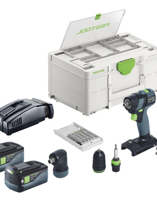 Festool TXS 18-Basic-Set Akku Bohrschrauber 18 V 40 Nm Brushless + 2x Akku 5,0 Ah + Schnellladegerät + Systainer