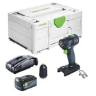 Festool TXS 18-Basic taladro atornillador a batería 18 V 40 Nm sin escobillas + 1x batería recargable 5,0 Ah + cargador rápido + systainer
