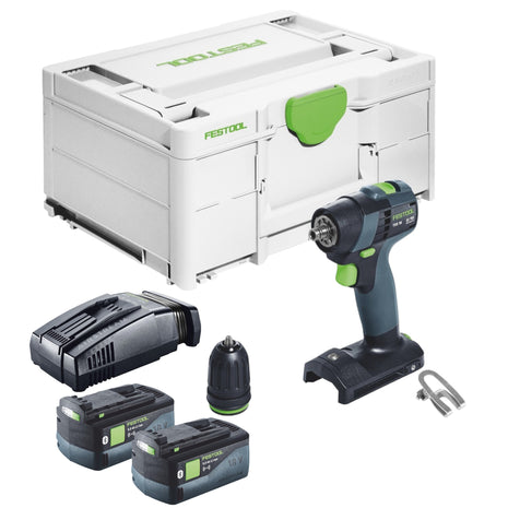 Festool TXS 18-Basic akumulatorowa wiertarko-wkrętarka 18 V 40 Nm bezszczotkowa + 2x akumulator 5,0 Ah + szybka ładowarka + systainer