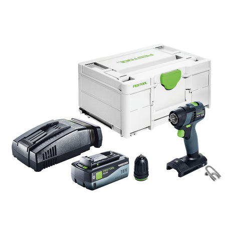 Festool TXS 18-Basic taladro atornillador a batería 18 V 40 Nm sin escobillas + 1x batería 8,0 Ah + cargador rápido + systainer