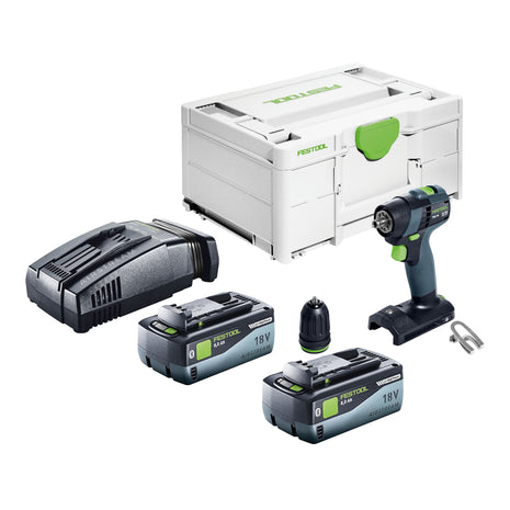 Festool TXS 18-Basic akumulatorowa wiertarko-wkrętarka 18 V 40 Nm bezszczotkowa + 2x akumulator 8,0 Ah + szybka ładowarka + systainer