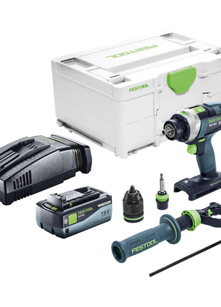 Festool TPC 18/4 I-Basic taladro percutor inalámbrico 18 V 75 Nm + 1x batería 8,0 Ah + cargador rápido + systainer