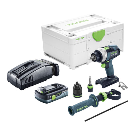 Festool TDC 18/4 I-Basic akumulatorowa wiertarko-wkrętarka 18 V 75 Nm bezszczotkowa + 1x akumulator 4,0 Ah + szybka ładowarka + systainer