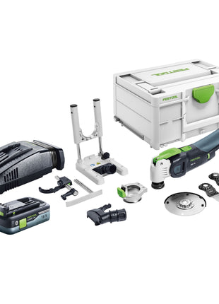 Festool VECTURO OSC 18 E-Basic Set oscilador de batería 18 V Starlock Max Brushless + 1x batería 4,0 Ah + cargador rápido + systainer