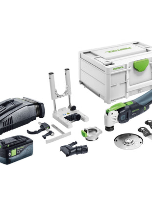 Festool VECTURO OSC 18 E-Basic Set oscilador de batería 18 V Starlock Max Brushless + 1x batería 5,0 Ah + cargador rápido + systainer