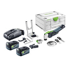 Festool VECTURO OSC 18 E-Basic Set Oscillateur sans fil 18 V Starlock Max Brushless + 2x batterie 5,0 Ah + chargeur rapide + Systainer