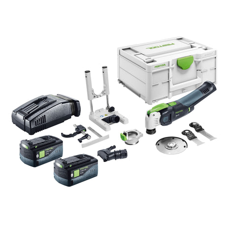 Festool VECTURO OSC 18 E-Basic Set akumulatorowe narzędzie oscylacyjne 18 V Starlock Max Brushless + 2x akumulator 5,0 Ah + szybka ładowarka + systainer