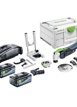 Festool VECTURO OSC 18 E-Basic Set Akku Oszillierer 18 V Starlock Max Brushless + 2x Akku 8,0 Ah + Schnellladegerät + Systainer