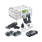 Festool DURADRIVE DWC 18-4500 Atornillador básico sin cable para la construcción 18 V 14 Nm sin escobillas + 2x batería recargable 4,0 Ah + cargador rápido + systainer