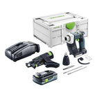 Festool DURADRIVE DWC 18-2500 Basic cordless construction screwdriver 18 V 18 Nm brushless + 1x rechargeable battery 4.0 Ah + quick charger + systainer