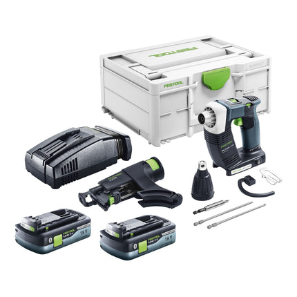 Festool DURADRIVE DWC 18-2500 Avvitatore a batteria per edilizia 18 V 18 Nm brushless + 2x batteria ricaricabile 4,0 Ah + caricatore rapido + systainer