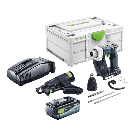 Festool DURADRIVE DWC 18-2500 Basic akumulatorowa wkrętarka budowlana 18 V 18 Nm bezszczotkowa + 1x akumulator 8,0 Ah + szybka ładowarka + systainer