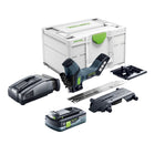 Sierra aisladora sin cable Festool ISC 240 EB-Basic 18 V 240 mm + 1x batería recargable 4,0 Ah + cargador rápido + Systainer