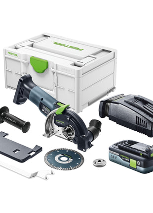 Festool DSC-AGC 18-125 FH EB-Basic sistema de separación de batería a mano alzada 18 V 125 mm sin escobillas + 1x batería 4,0 Ah + cargador rápido + systainer