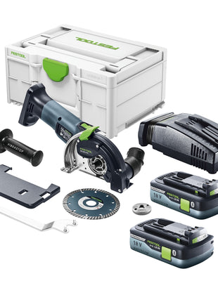 Festool DSC-AGC 18-125 FH EB-Basic sistema de separación de batería a mano alzada 18 V 125 mm sin escobillas + 2x batería 4,0 Ah + cargador rápido + systainer