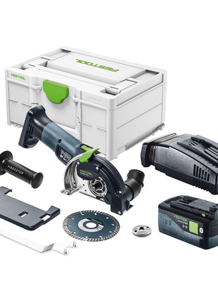 Festool DSC-AGC 18-125 FH EB-Basic sistema de separación de batería a mano alzada 18 V 125 mm sin escobillas + 1x batería 5,0 Ah + cargador rápido + systainer