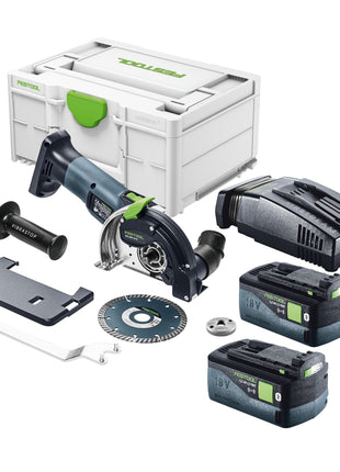 Festool DSC-AGC 18-125 FH EB-Basic sistema de separación de batería a mano alzada 18 V 125 mm sin escobillas + 2x batería 5,0 Ah + cargador rápido + systainer