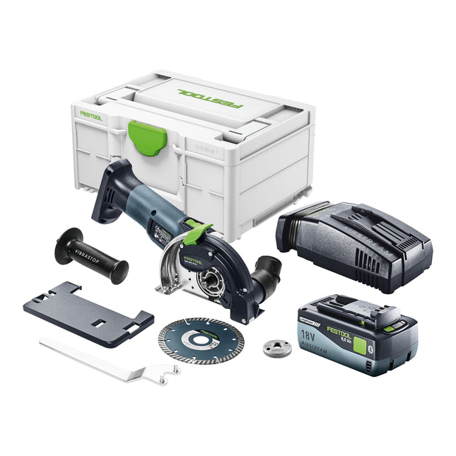 Festool DSC-AGC 18-125 FH Basic akumulatorowy system tnący z wolnej ręki 18 V 125 mm bezszczotkowy + 1x akumulator 8,0 Ah + szybka ładowarka + systainer