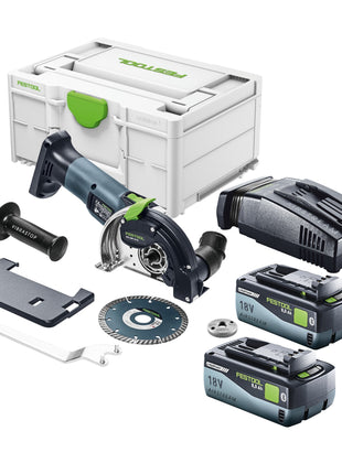 Festool DSC-AGC 18-125 FH EB-Basic sistema de separación de batería a mano alzada 18 V 125 mm sin escobillas + 2x batería 8,0 Ah + cargador rápido + systainer