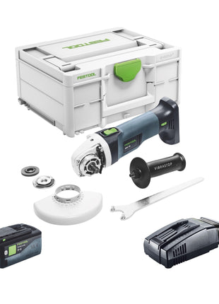 Festool AGC 18-125 EB-Basic akumulatorowa szlifierka kątowa 18 V 125 mm bezszczotkowa + 1x akumulator 5,0 Ah + szybka ładowarka + systainer