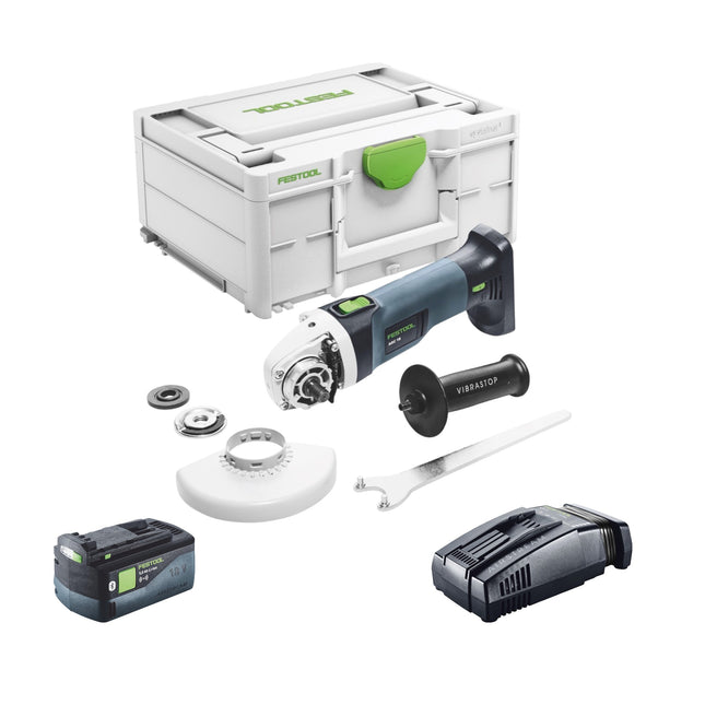 Festool AGC 18-125 EB-Basic amoladora angular sin cable 18 V 125 mm sin escobillas + 1x batería recargable 5,0 Ah + cargador rápido + systainer