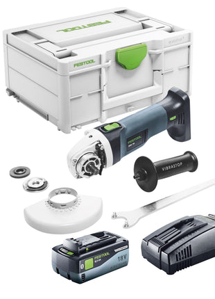 Festool AGC 18-125 EB-Basic Akku Winkelschleifer 18 V 125 mm Brushless + 1x Akku 8,0 Ah + Schnellladegerät + Systainer