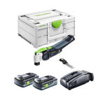 Festool VECTURO OSC 18 E-Basic Akku Oszillierer 18 V Starlock Max Brushless + 2x Akku 4,0 Ah + Schnellladegerät + Systainer