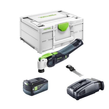 Oscilador de batería Festool VECTURO OSC 18 E-Basic 18 V Starlock Max Brushless + 1x batería 5,0 Ah + cargador rápido + systainer