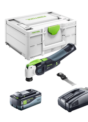 Oscilador de batería Festool VECTURO OSC 18 E-Basic 18 V Starlock Max Brushless + 1x batería 8,0 Ah + cargador rápido + systainer