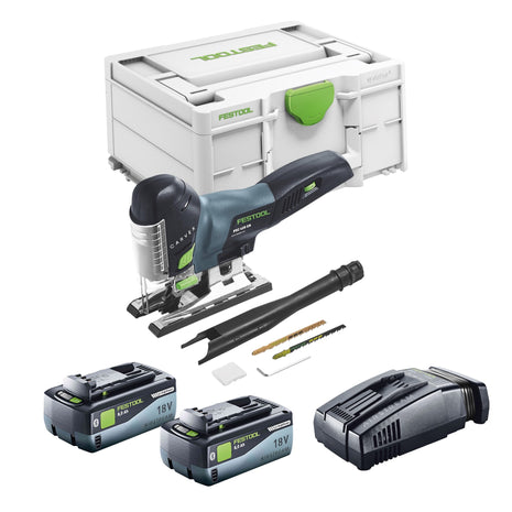 Festool CARVEX PSC 420 EB-Basic akumulatorowa wyrzynarka wahadłowa 18 V 120 mm bezszczotkowa + 2x akumulator 8,0 Ah + szybka ładowarka + Systainer