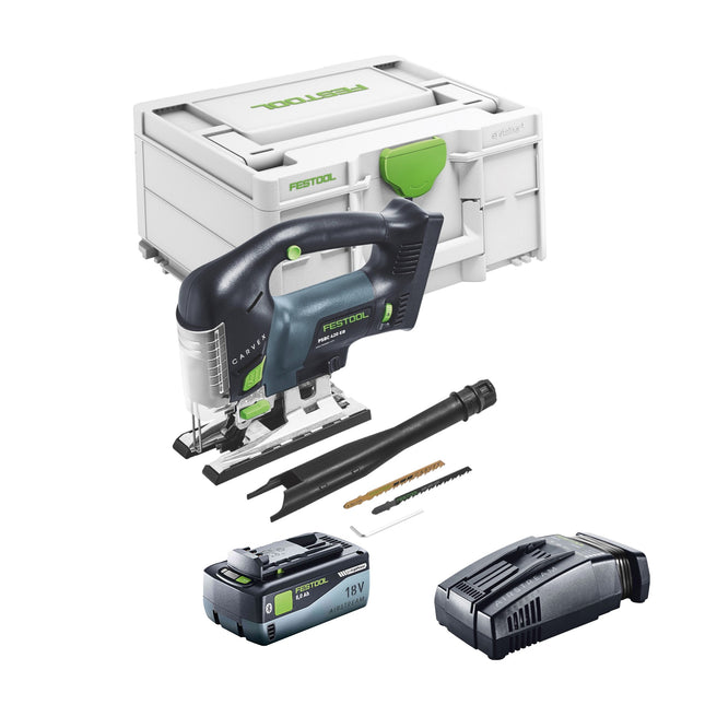 Festool CARVEX PSBC 420 Basic sierra de calar pendular sin cable 18 V 120 mm sin escobillas + 1x batería recargable 8,0 Ah + cargador rápido + Systainer