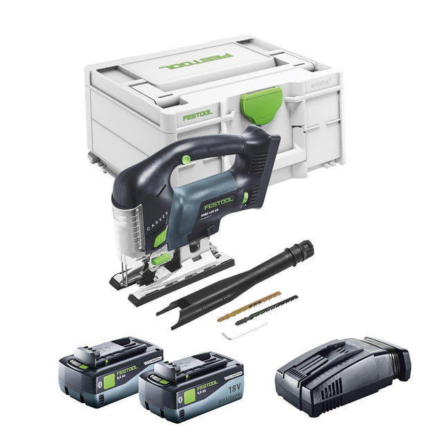 Festool CARVEX PSBC 420 Basic sierra de calar pendular sin cable 18 V 120 mm sin escobillas + 2x batería recargable 8,0 Ah + cargador rápido + systainer