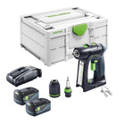 Festool C 18 Basic cordless drill driver 18 V 45 Nm brushless + 2x battery 5.0 Ah + quick charger + systainer