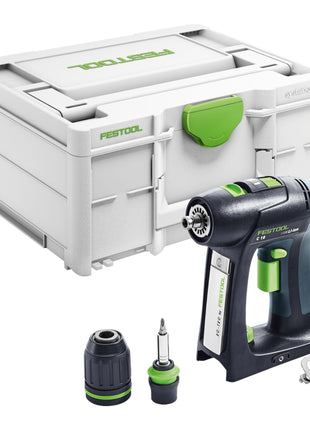 Festool C 18 Basic akumulatorowa wiertarko-wkrętarka 18 V 45 Nm bezszczotkowa + 2x akumulator 5,0 Ah + szybka ładowarka + systainer