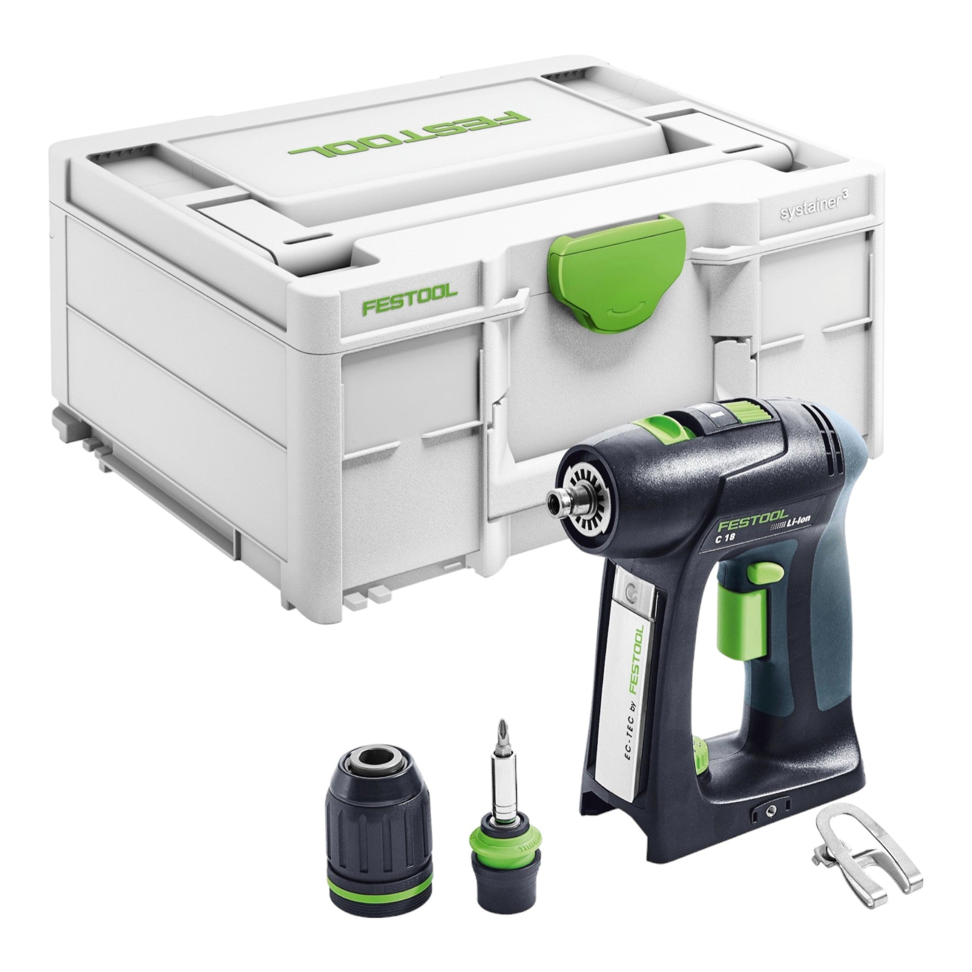 Festool C 18 Basic Akku Bohrschrauber 18 V 45 Nm Brushless 2x Akku 5 0 Ah Schnellladegeraet Systainer 1 - toolbrothers