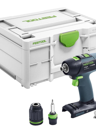 Festool T 18+3 Basic taladro atornillador a batería 18 V 50 Nm sin escobillas + 1x batería 4,0 Ah + cargador rápido + systainer