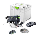 Festool HKC 55 EB-Basic sierra circular sin cable 18 V 160 mm sin escobillas + 1x batería 4,0 Ah + cargador rápido + systainer