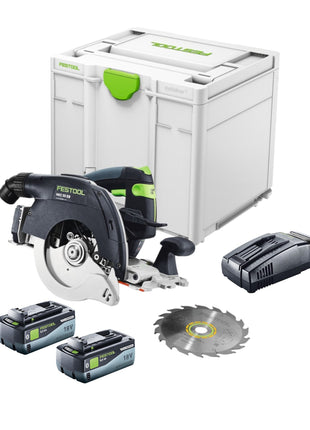 Festool HKC 55 EB-Basic sierra circular de mano a batería 18 V 160 mm sin escobillas + 2x batería 8,0 Ah + cargador rápido + systainer