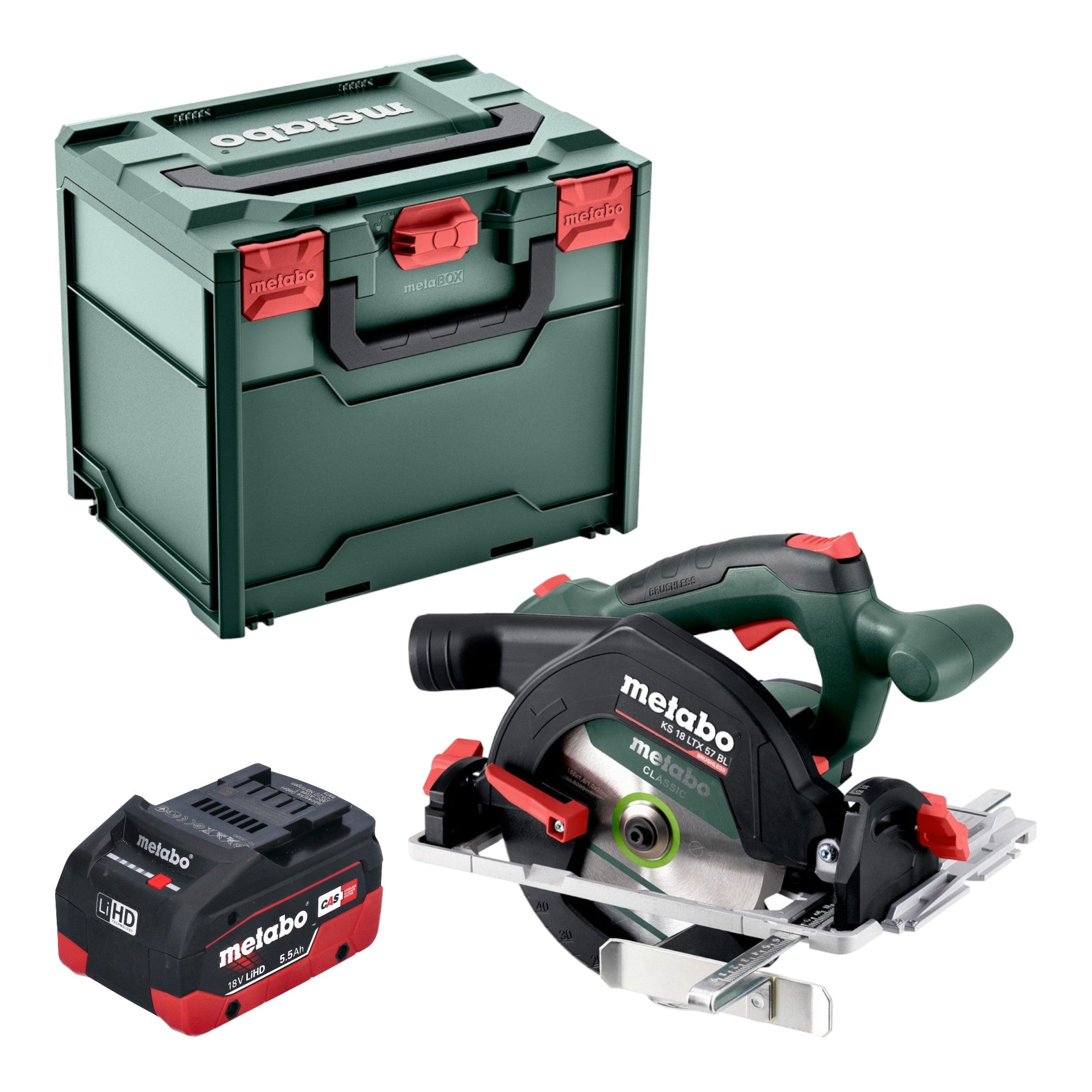 Metabo KS 18 LTX 57 BL Akku Handkreissaege 18 V 57 mm 1x LiHD Akku 5 5 Ah Metabox ohne Ladegeraet 0 - toolbrothers