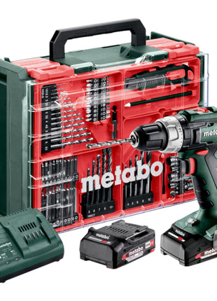 Metabo SB 18 L set taladro percutor inalámbrico 18 V 50 Nm (602317710) + 2x baterías 2,0 Ah + cargador + taller móvil 78 piezas + maletín