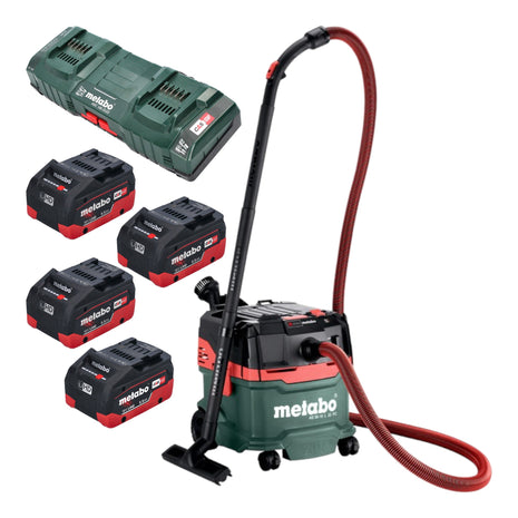 Metabo AS 36 18 L 20 PC aspirador en seco y húmedo a batería 36 V (2x 18 V) 20 L + 4x batería LiHD 5,5 Ah + cargador doble