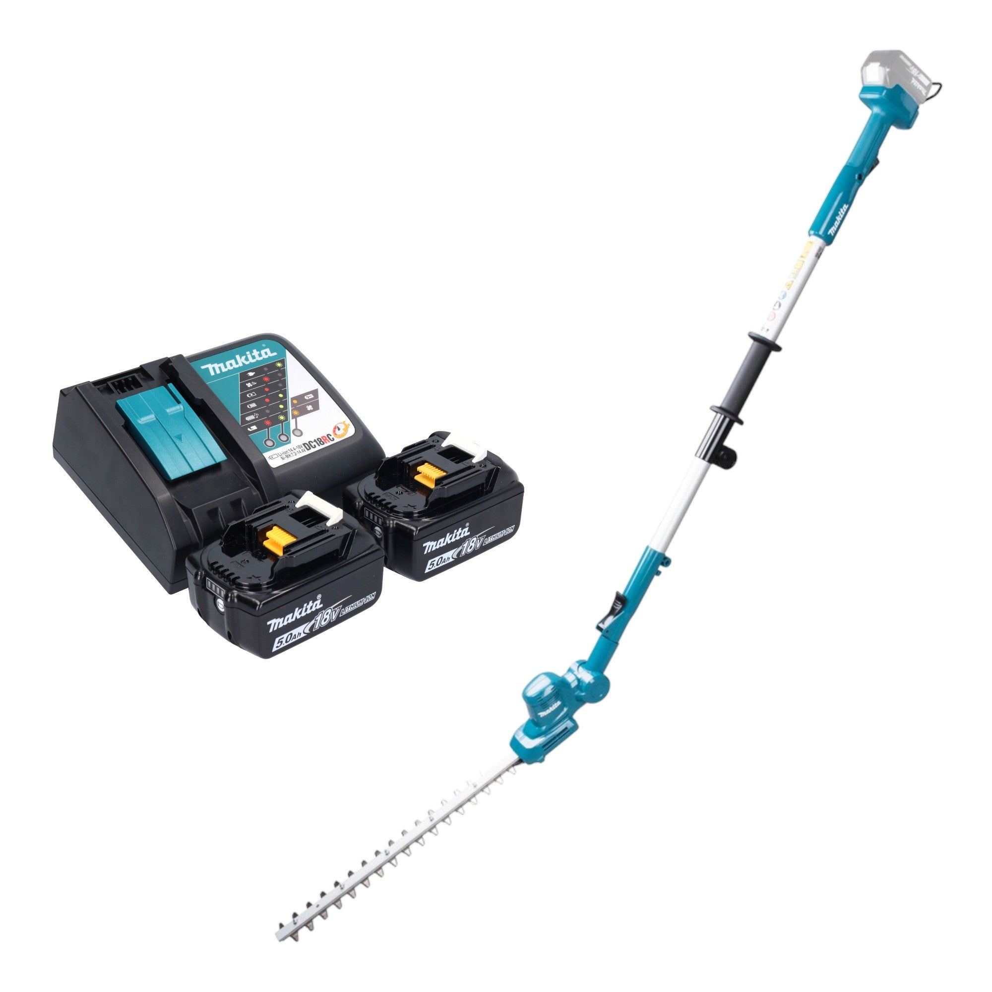 Makita DUN 461 WRT2 Akku Heckenschneider 18 V 46 cm 2x Akku 5 0 Ah Ladegeraet 0 - toolbrothers