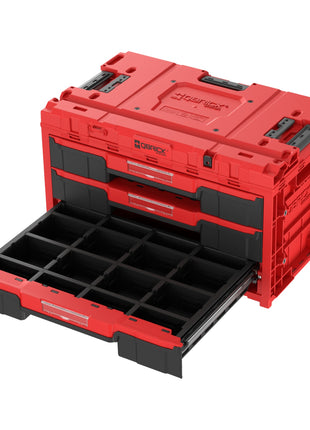 Qbrick System ONE Drawer 3 Toolbox 2.0 Red Ultra HD Toolbox 587 x 380 x 340 mm 27 l z trzema szufladami