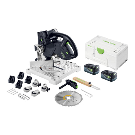 Festool SYMC 70 EB-Basic SYMMETRIC Akku Leistensäge 36 V ( 2 x 18 V ) 216 mm + 2x Akku 5,0 Ah + Systainer - ohne Ladegerät