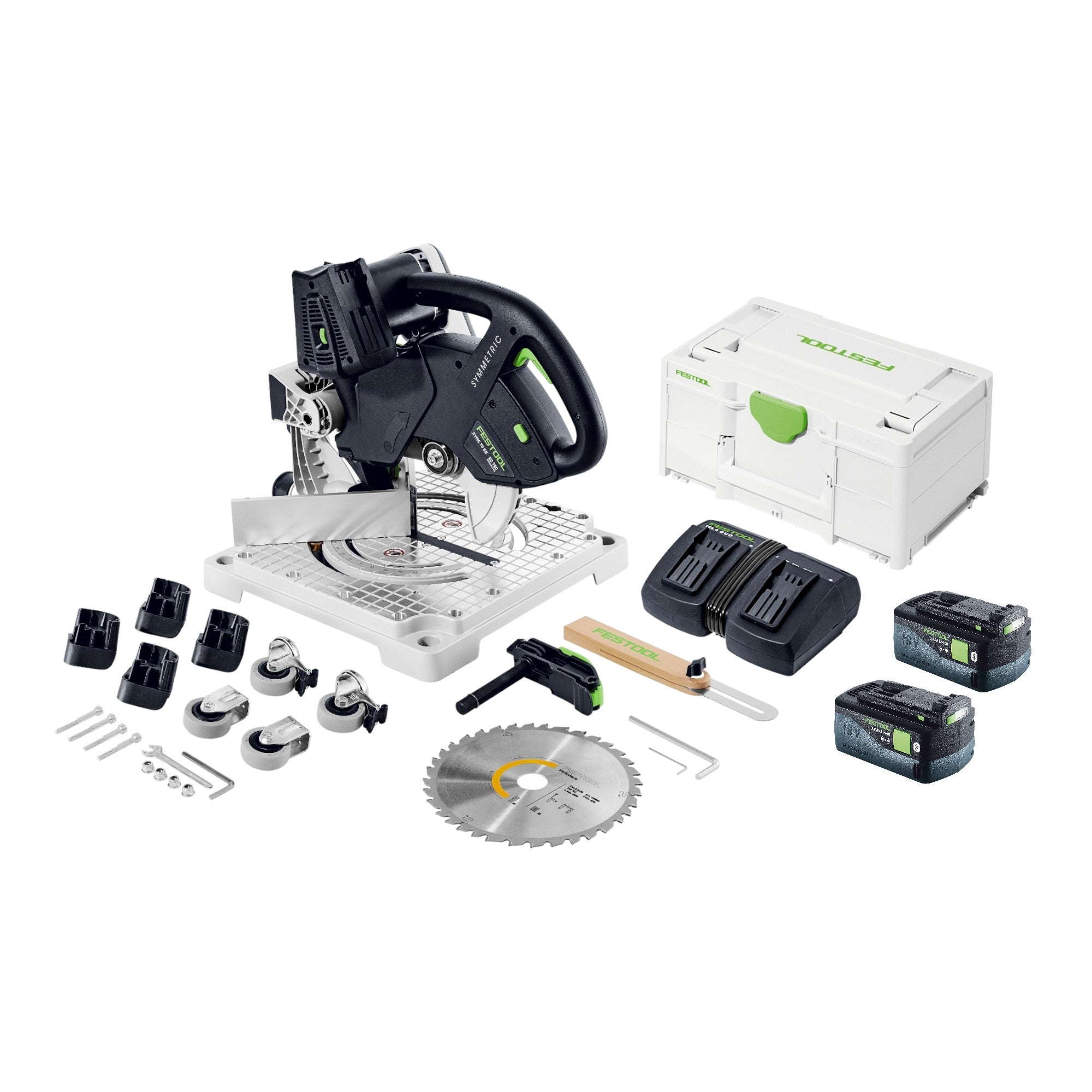Festool SYMC 70 EB Basic SYMMETRIC Akku Leistensaege 36 V 2 x 18 V 216 mm 2x Akku 5 0 Ah Doppelladegeraet Systainer 0 - toolbrothers